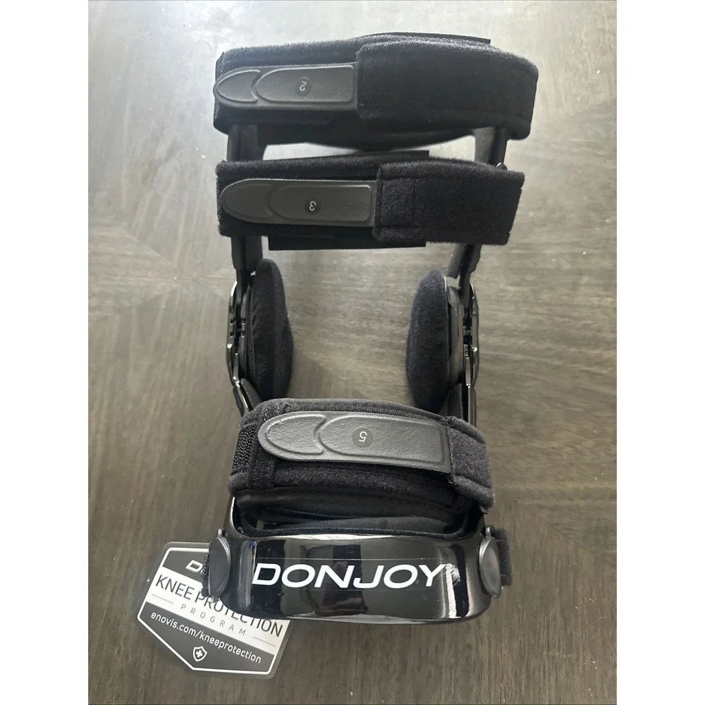 DonJoy Defiance Drop Lock Adjustable Knee Brace Black with Carry Bag Lot Kits SM